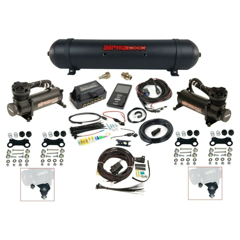 Air Lift 3P 27680 1/4" Air Ride Kit w/ airmaxxx 480 Compressors & Aluminum Tank