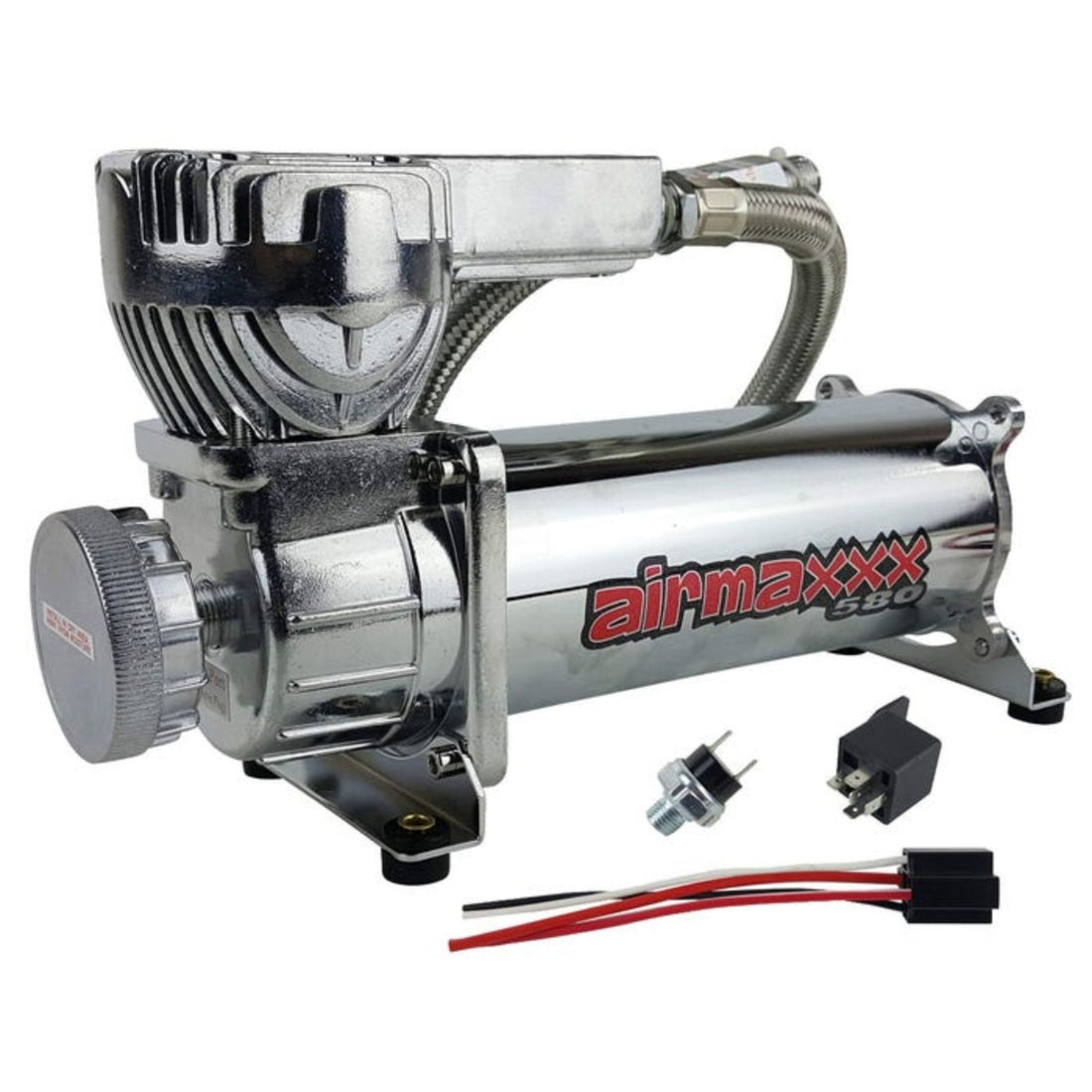 airmaxxx 580 Chrome Air Compressor 200 PSI for Air Ride Suspension