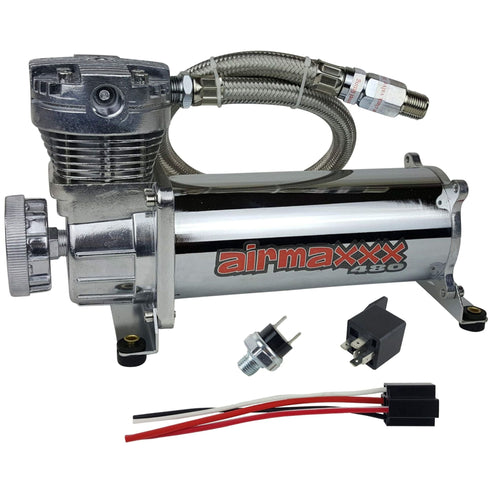 airmaxxx Chrome 480 Air Compressor 200 PSI for Air Ride Suspension