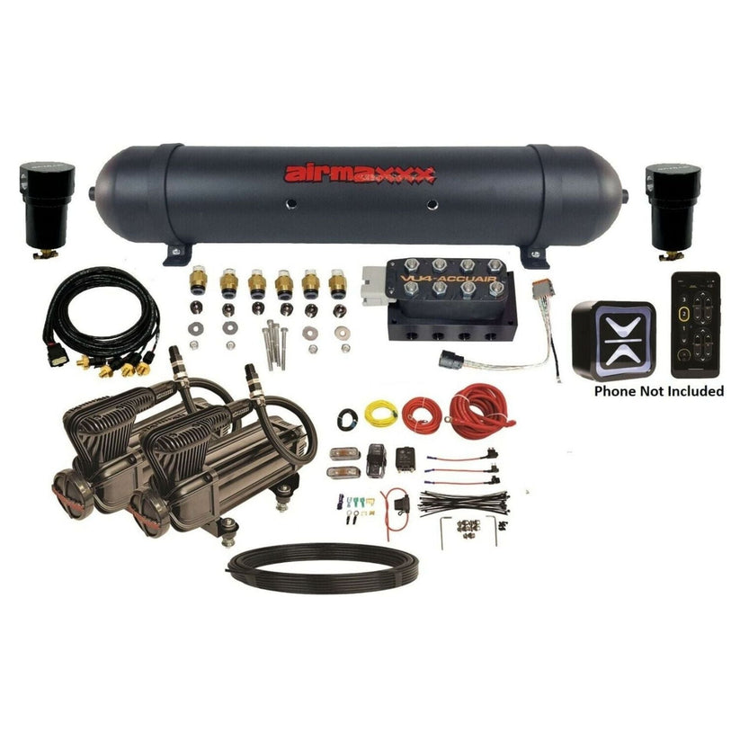 AccuAir VU4 E+ Level Wireless & airmaxxx X-Series Compressors Air Ride Kit