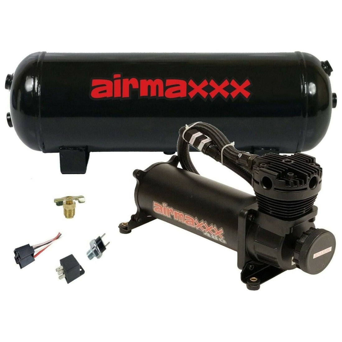 airmaxxx 480 Black Air Compressor w/ 3 Gallon Tank & Wiring Kit