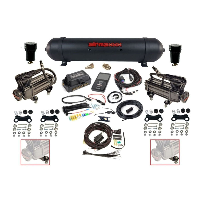 Air Lift 3P 27685 3/8" Air Management Kit w/airmaxxx Compressors & 5 Gal Tank