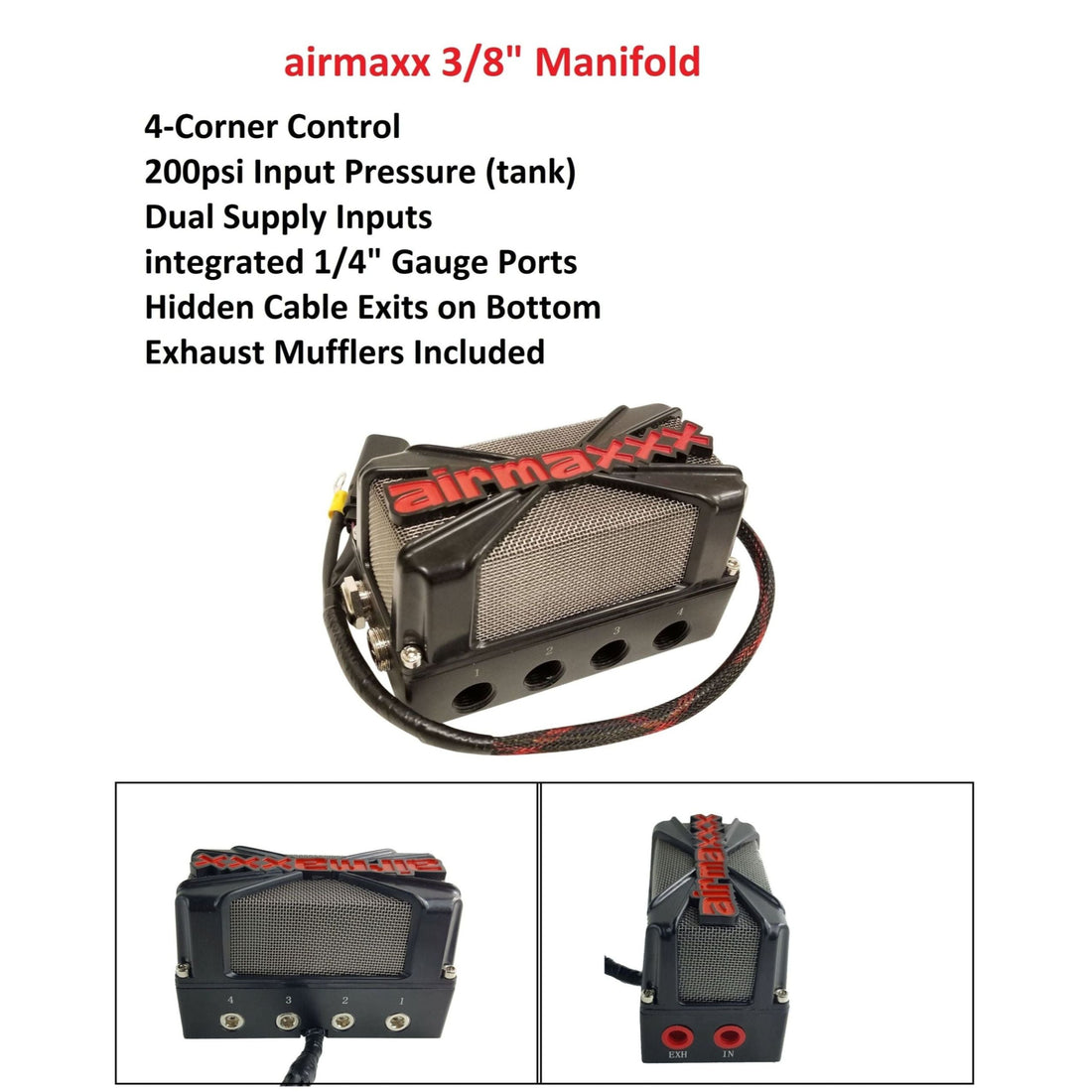 airmaxxx X4 Manifold Valve & X7 Switch Box Controller - 3/8" Air Suspension