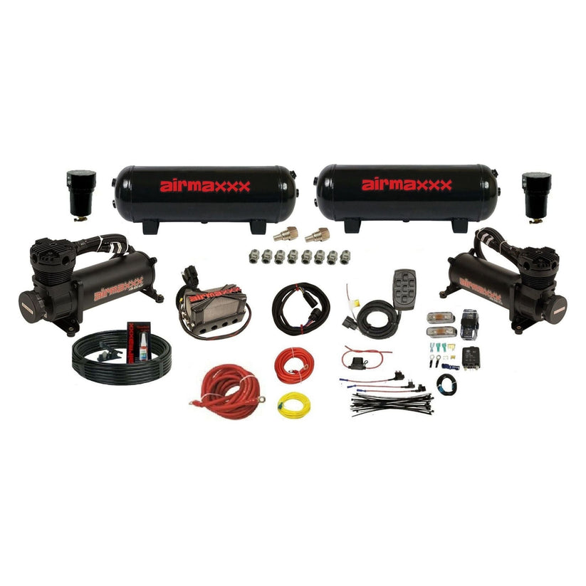 airmaxxx 3/8" X4 Air Management Kit w/Dual 3 Gallon Tanks