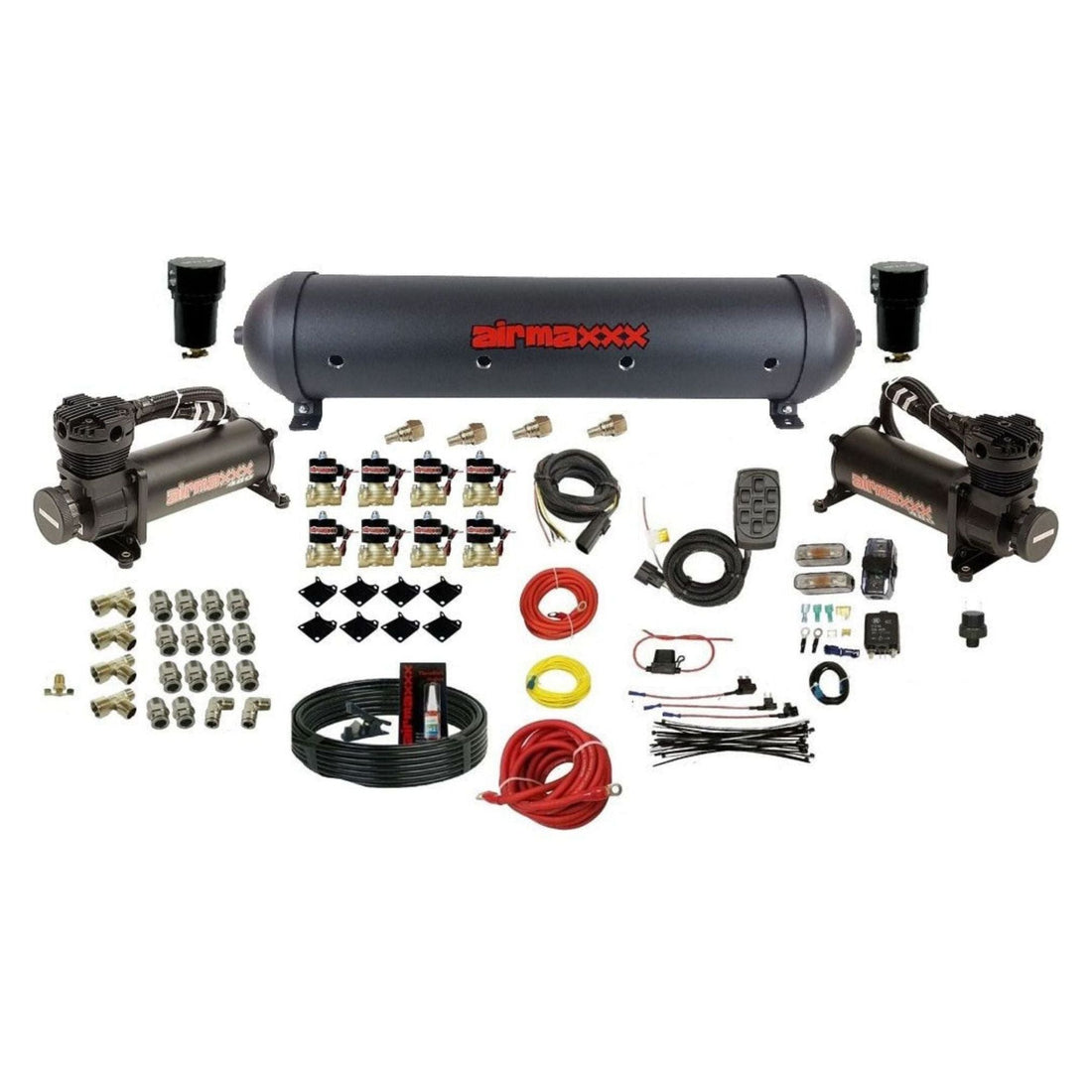 airmaxxx 3/8" FastBag Air Management Kit w/480 Compressors & 5 Gallon Tank