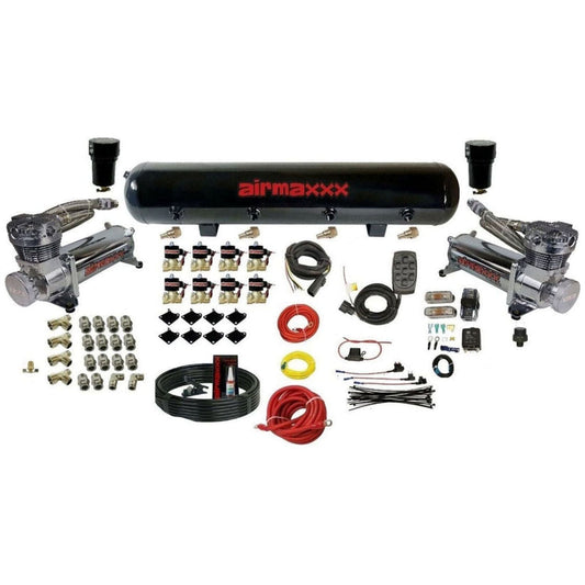 airmaxxx 3/8" FastBag Air Management Kit w/480 Compressors & 5 Gallon Tank