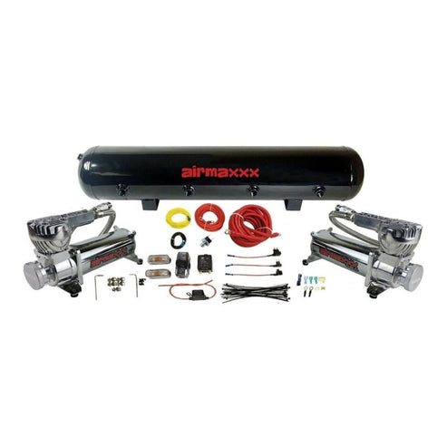 airmaxxx 580 Chrome Dual Air Compressors & 5 Gallon Steel Tank