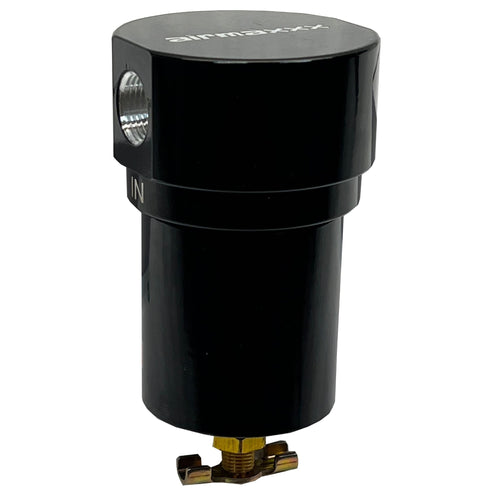 airmaxxx Black 3/8"NPT Air Tank Aluminum Water Filter, Trap & Drain