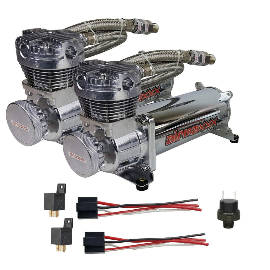 airmaxxx 480 Chrome Dual Air Compressor Pack