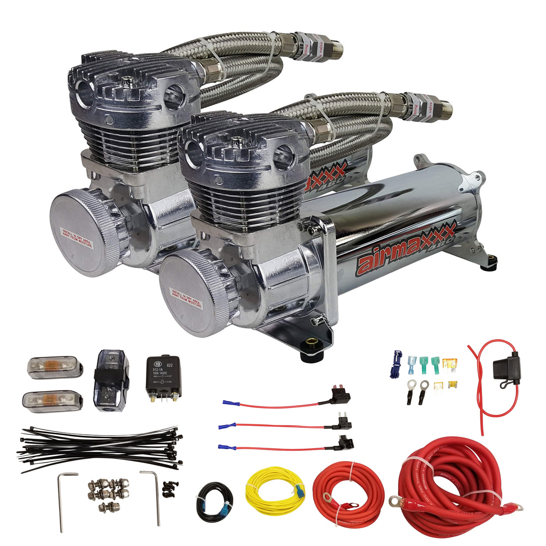 airmaxxx 480 Chrome Dual Air Compressor Pack