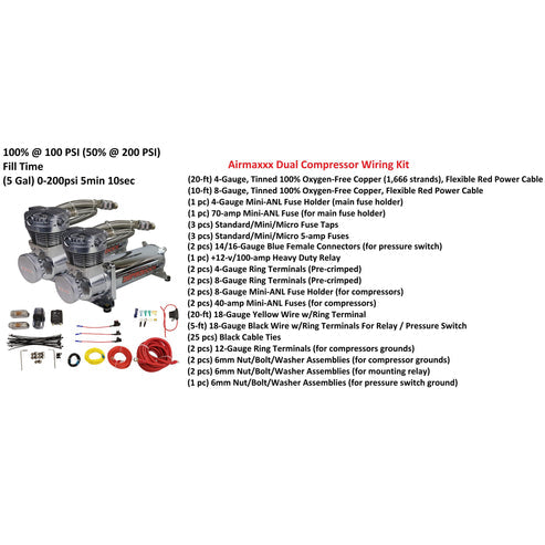 airmaxxx 480 Chrome Dual Air Compressor Pack